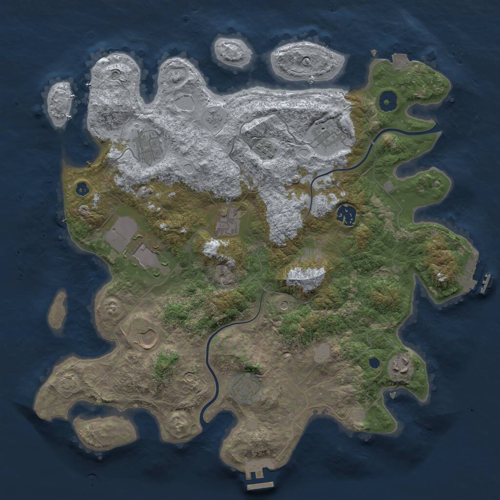 Rust Map: Procedural Map, Size: 3800, Seed: 828805376, 15 Monuments