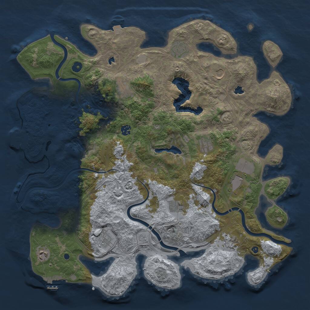 Rust Map: Procedural Map, Size: 4500, Seed: 1472864328, 17 Monuments