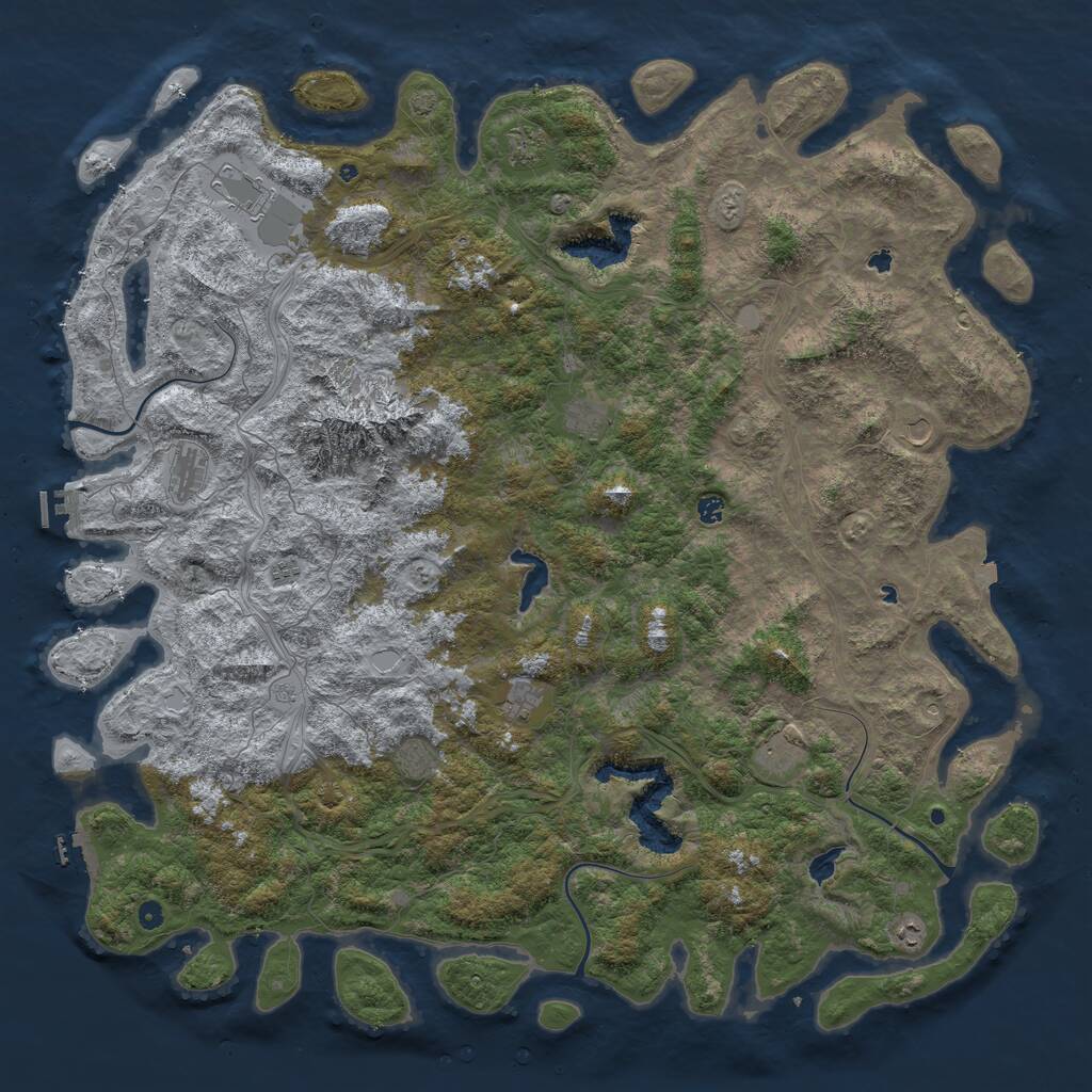 Rust Map: Procedural Map, Size: 6000, Seed: 84565487, 19 Monuments