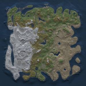 Thumbnail Rust Map: Procedural Map, Size: 4500, Seed: 799193509, 17 Monuments