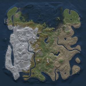Thumbnail Rust Map: Procedural Map, Size: 4500, Seed: 799193509, 17 Monuments
