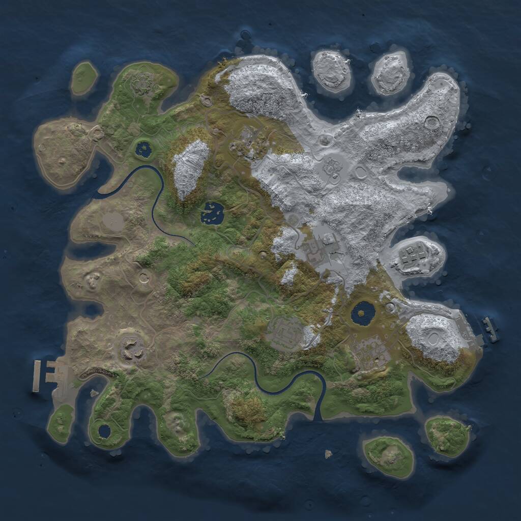 Rust Map: Procedural Map, Size: 3300, Seed: 8649195, 15 Monuments