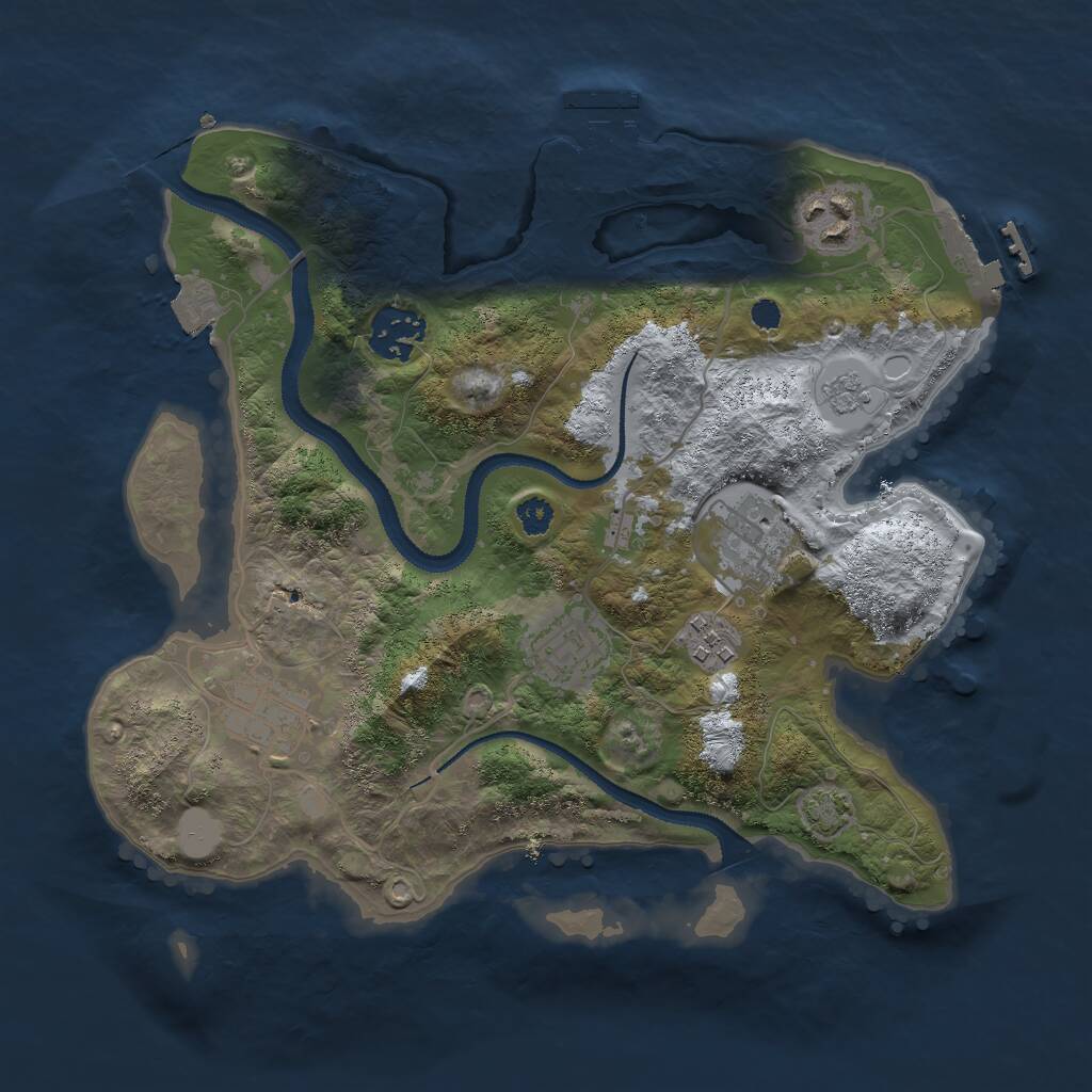 Rust Map: Procedural Map, Size: 3000, Seed: 2014846112, 11 Monuments