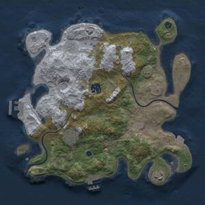 Thumbnail Rust Map: Procedural Map, Size: 3000, Seed: 25979, 9 Monuments