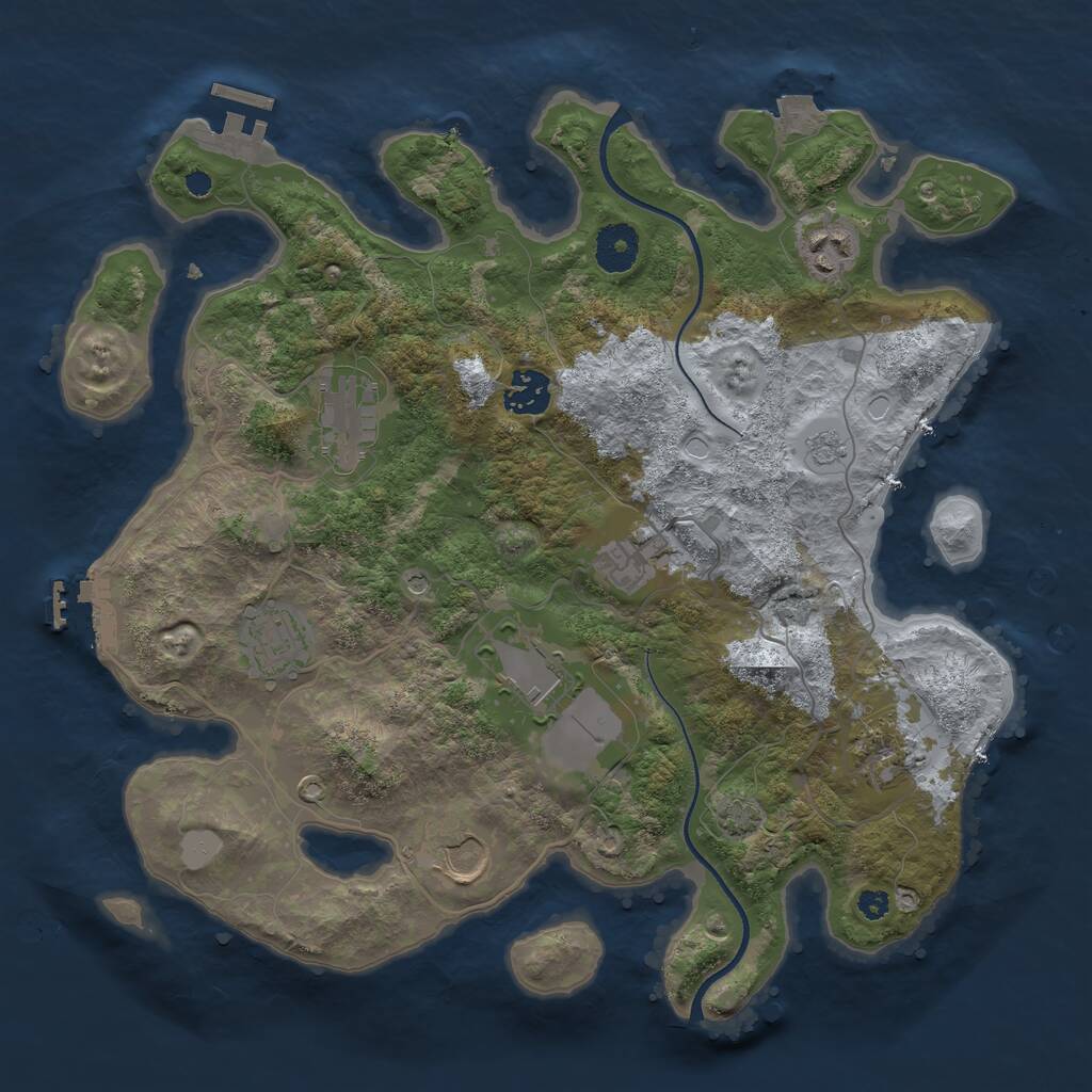 Rust Map: Procedural Map, Size: 3500, Seed: 13083, 14 Monuments