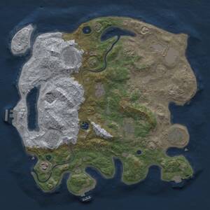 Thumbnail Rust Map: Procedural Map, Size: 3750, Seed: 442093649, 16 Monuments