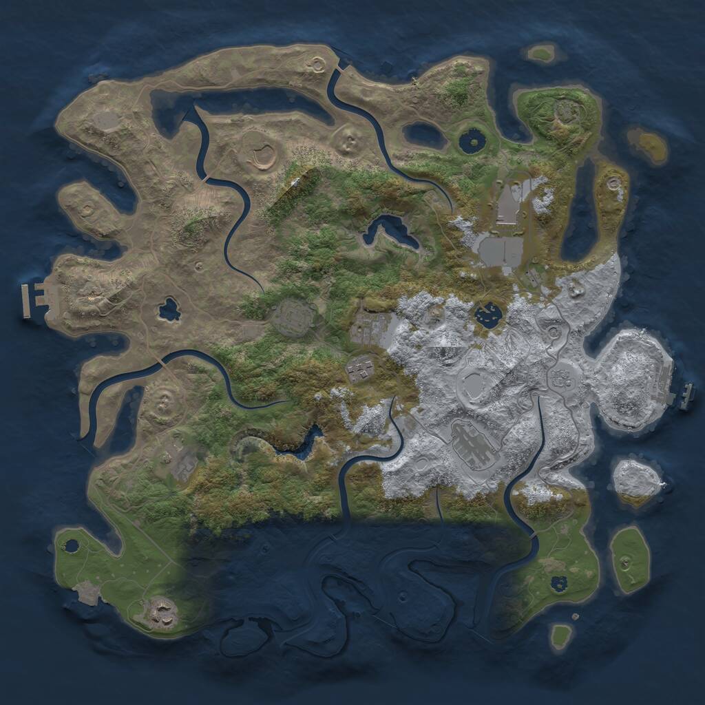 Rust Map: Procedural Map, Size: 4200, Seed: 696321220, 15 Monuments
