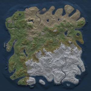 Thumbnail Rust Map: Procedural Map, Size: 4500, Seed: 1533335239, 15 Monuments