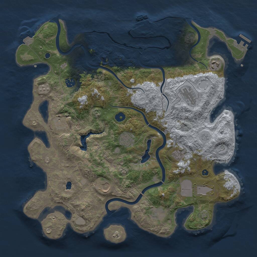 Rust Map: Procedural Map, Size: 4000, Seed: 49994, 16 Monuments