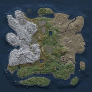 Thumbnail Rust Map: Procedural Map, Size: 3500, Seed: 1983022288, 12 Monuments