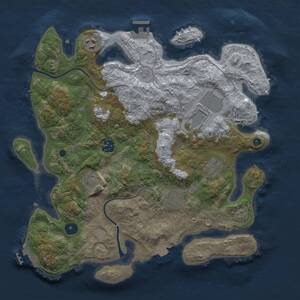 Thumbnail Rust Map: Procedural Map, Size: 3600, Seed: 22910, 12 Monuments