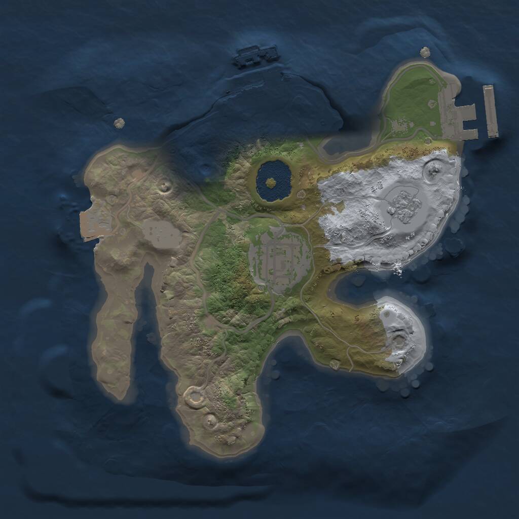 Rust Map: Procedural Map, Size: 2000, Seed: 253886900, 5 Monuments