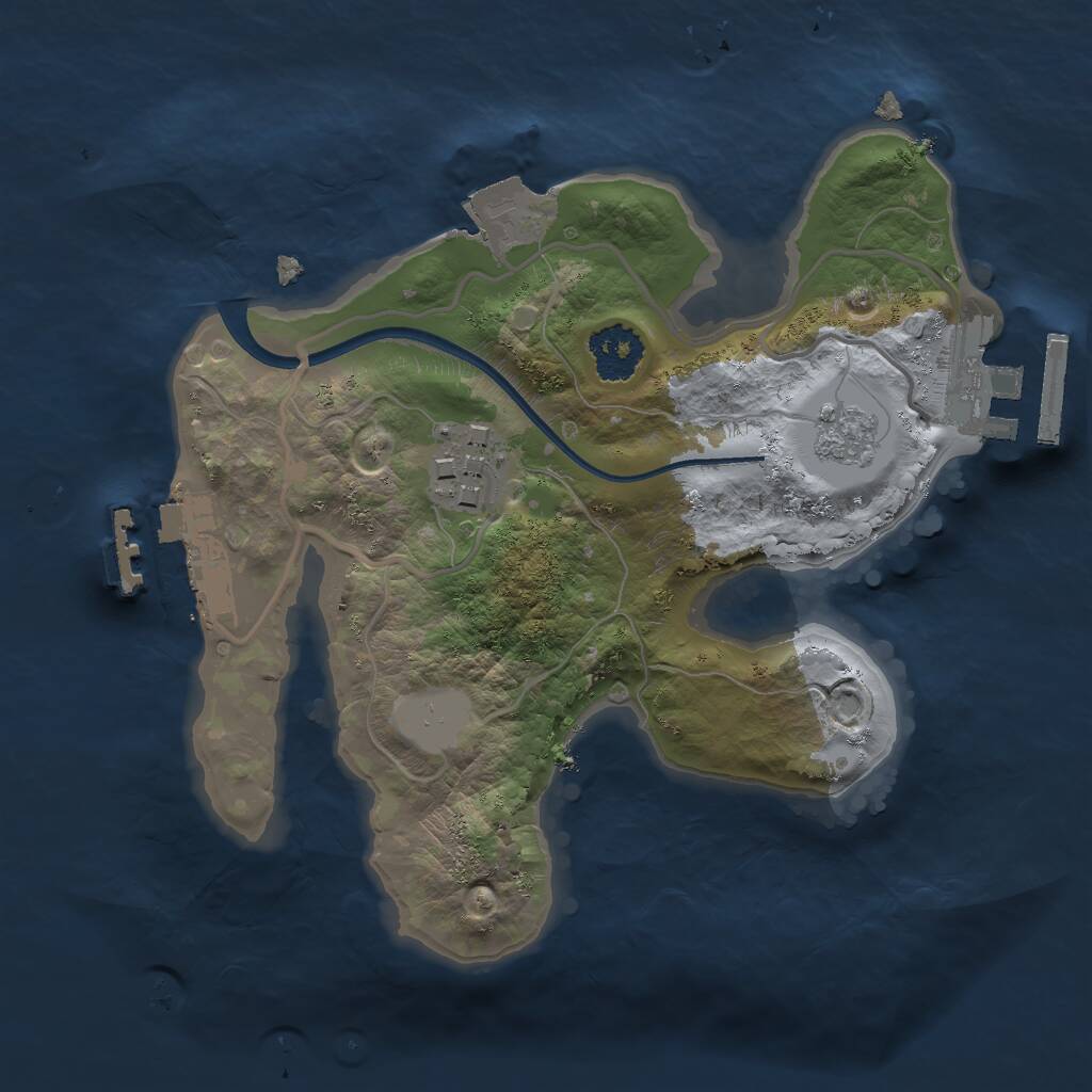 Rust Map: Procedural Map, Size: 2000, Seed: 253886900, 5 Monuments