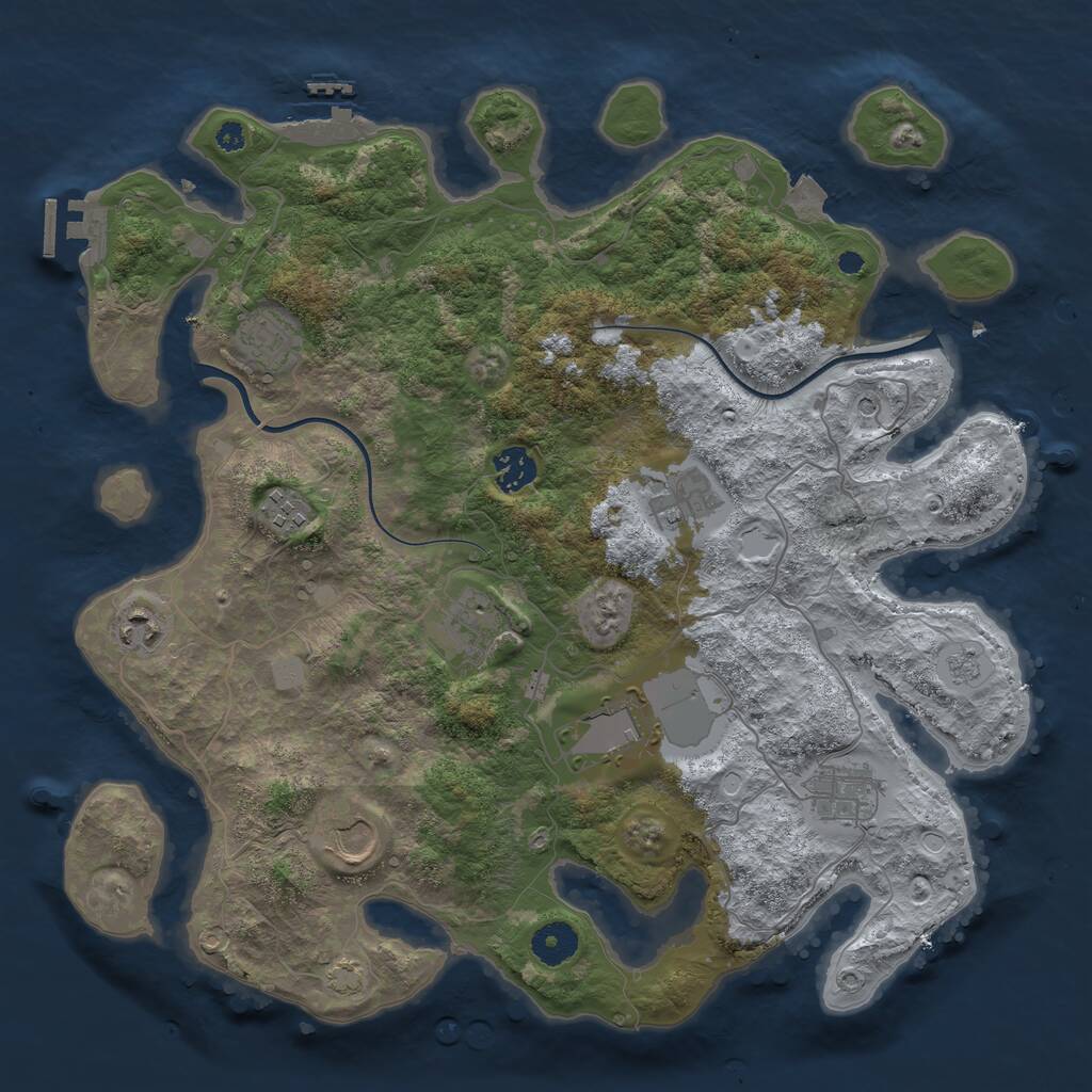 Rust Map: Procedural Map, Size: 3750, Seed: 387361338, 15 Monuments