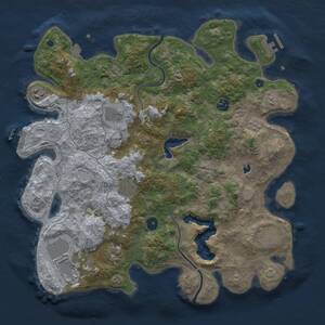 Thumbnail Rust Map: Procedural Map, Size: 4000, Seed: 1686410316, 14 Monuments