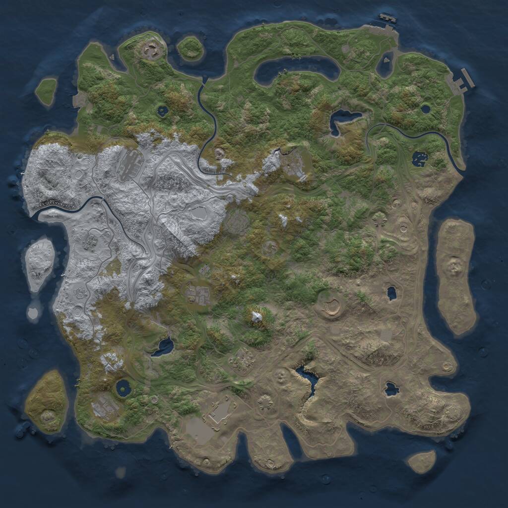 Rust Map: Procedural Map, Size: 4800, Seed: 338762357, 17 Monuments