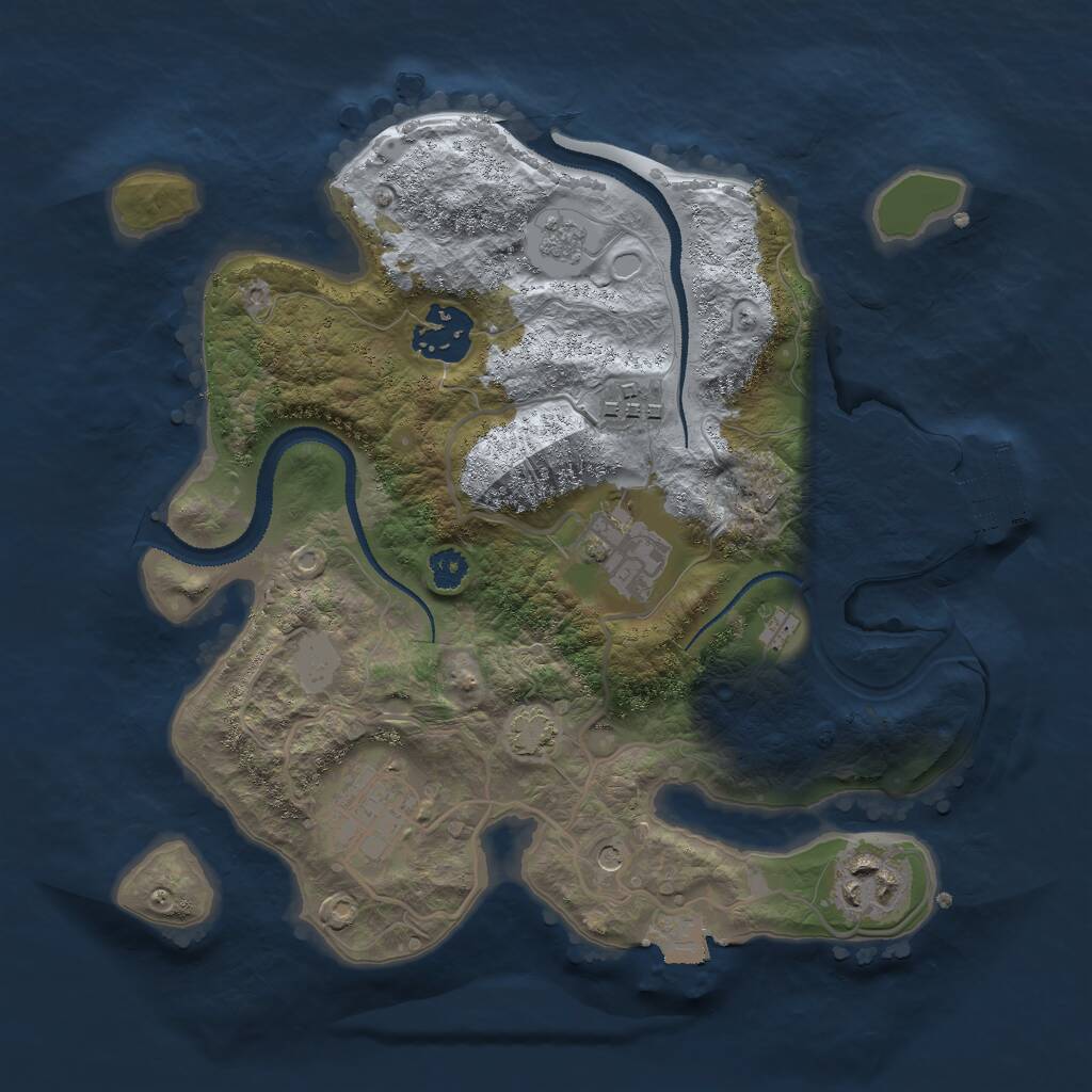 Rust Map: Procedural Map, Size: 2800, Seed: 49995, 10 Monuments