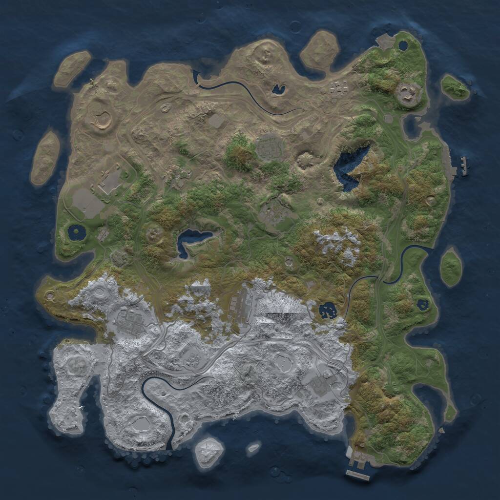 Rust Map: Procedural Map, Size: 4250, Seed: 361752460, 17 Monuments