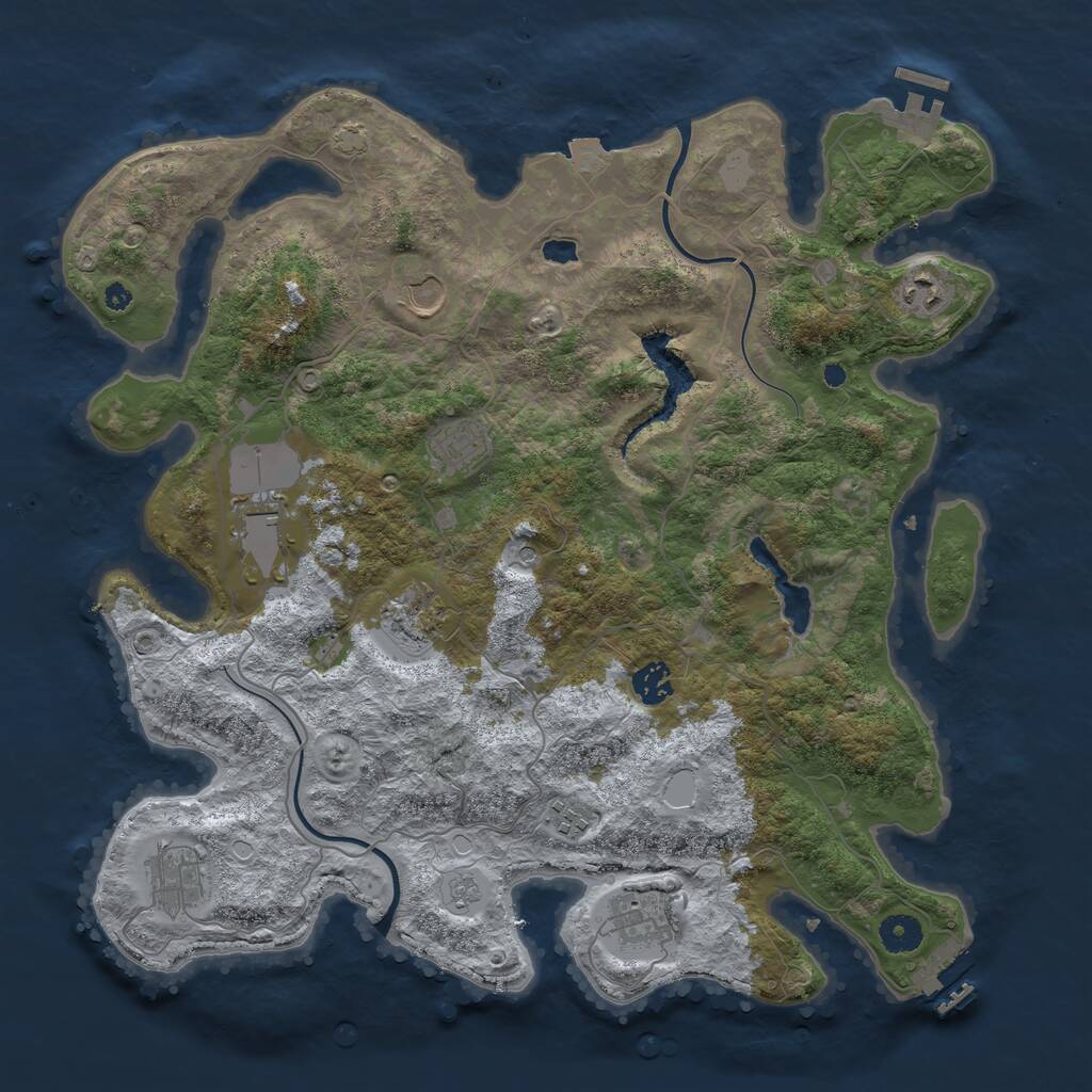 Rust Map: Procedural Map, Size: 4000, Seed: 1296287225, 15 Monuments