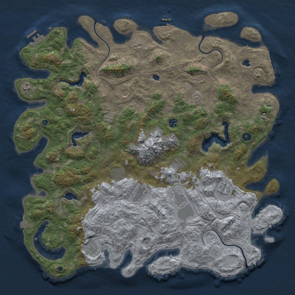 Rust Map: Procedural Map, Size: 5000, Seed: 699399797, 16 Monuments