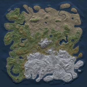 Thumbnail Rust Map: Procedural Map, Size: 5000, Seed: 699399797, 16 Monuments