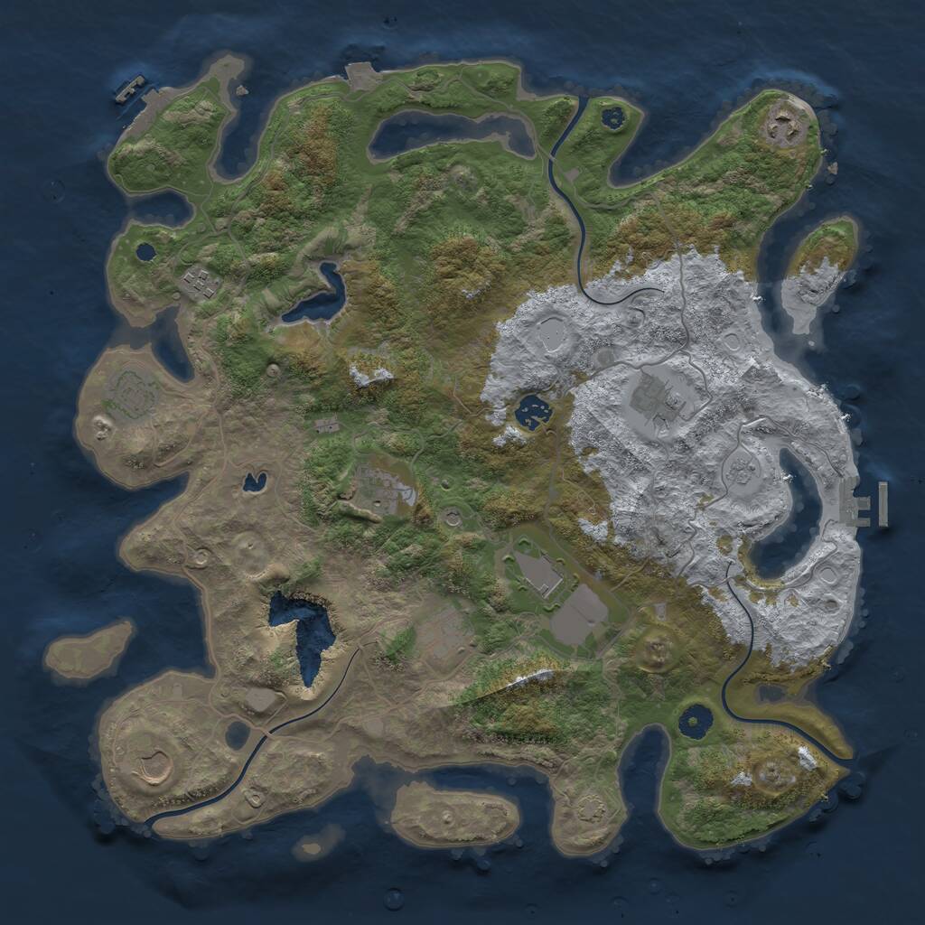 Rust Map: Procedural Map, Size: 4123, Seed: 1337, 15 Monuments