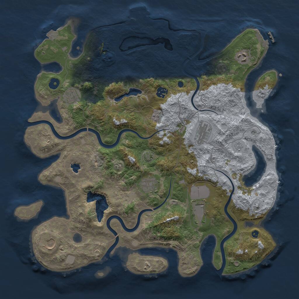Rust Map: Procedural Map, Size: 4123, Seed: 1337, 14 Monuments