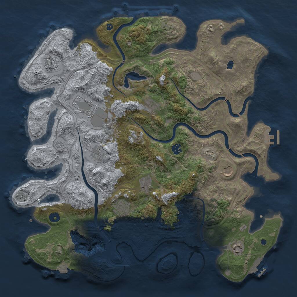 Rust Map: Procedural Map, Size: 4250, Seed: 1788295529, 16 Monuments