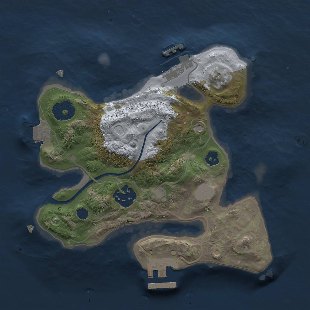 Rust Map: Procedural Map, Size: 2222, Seed: 276202668, 4 Monuments