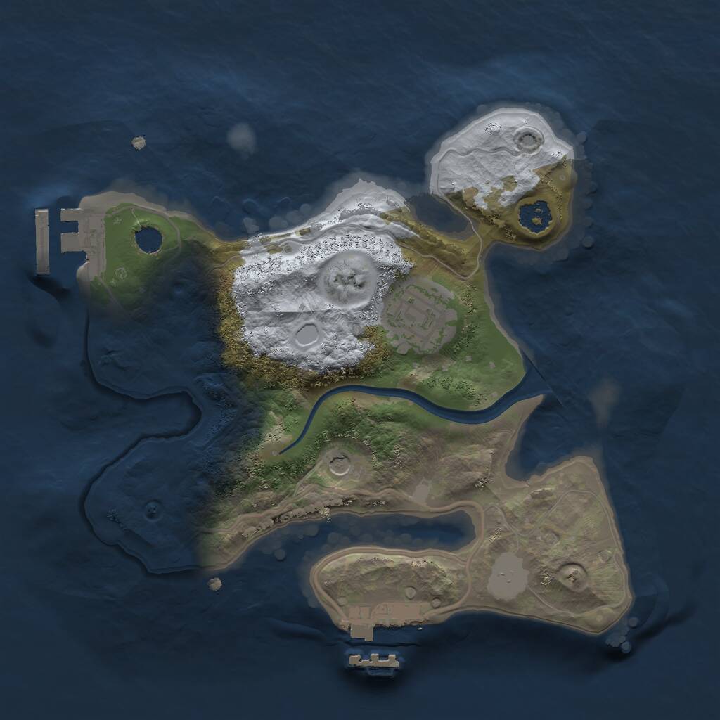 Rust Map: Procedural Map, Size: 2222, Seed: 276202668, 5 Monuments