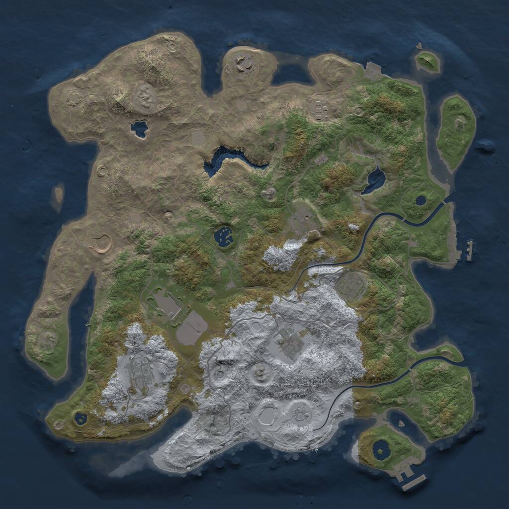 Rust Map: Procedural Map, Size: 4000, Seed: 1908174006, 15 Monuments