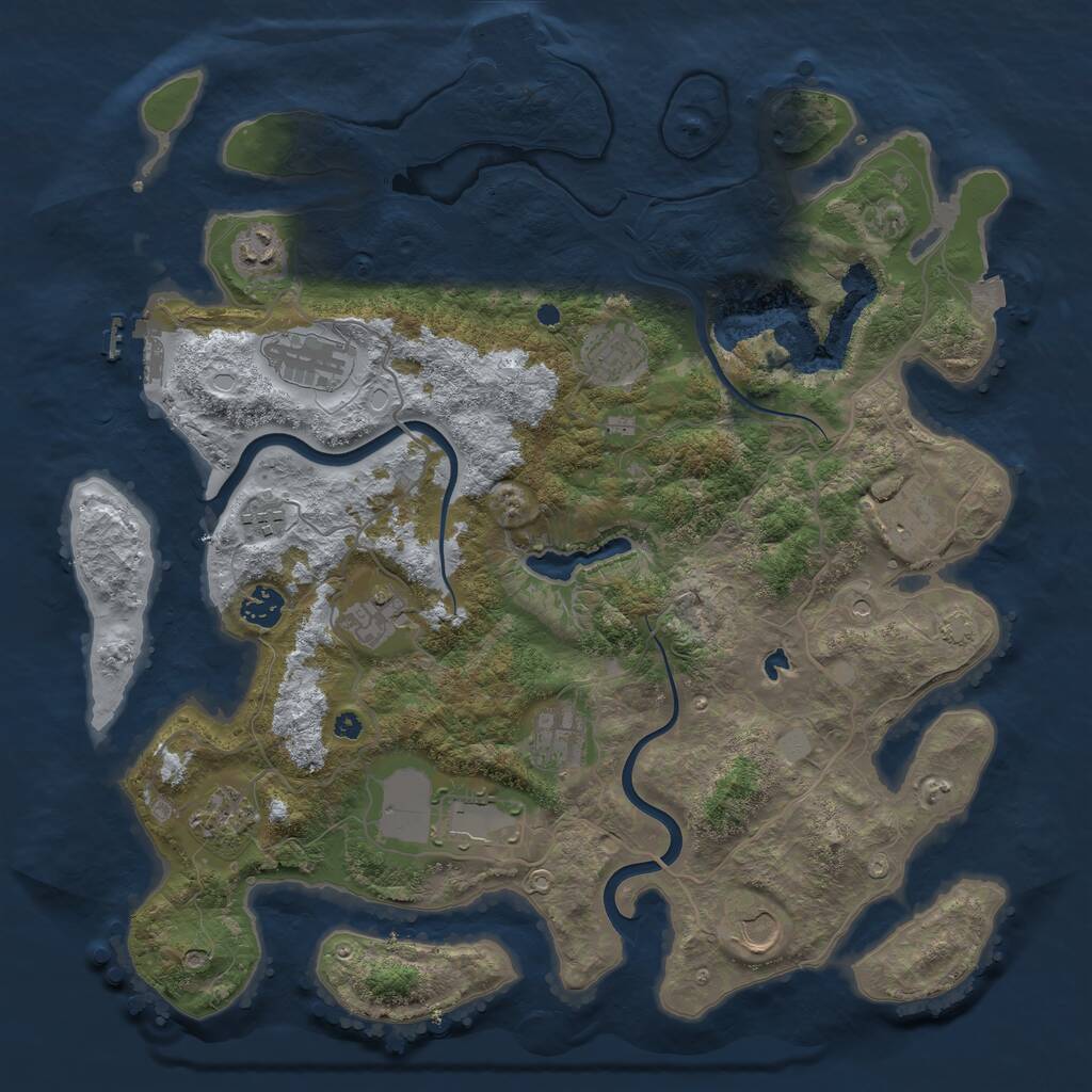 Rust Map: Procedural Map, Size: 4000, Seed: 139553034, 16 Monuments