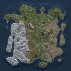 Thumbnail Rust Map: Procedural Map, Size: 3700, Seed: 793958396, 14 Monuments