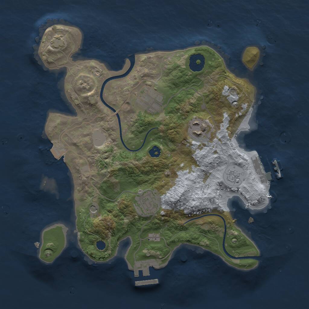 Rust Map: Procedural Map, Size: 2700, Seed: 1964345341, 9 Monuments