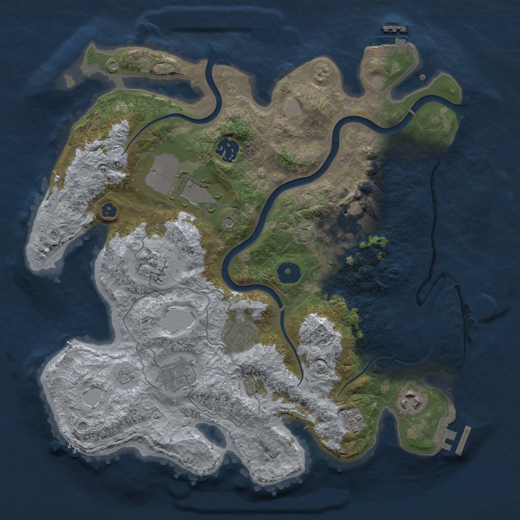 Rust Map: Procedural Map, Size: 3500, Seed: 292096429, 14 Monuments