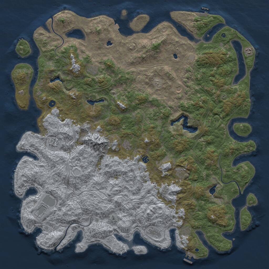 Rust Map: Procedural Map, Size: 6000, Seed: 2800, 17 Monuments