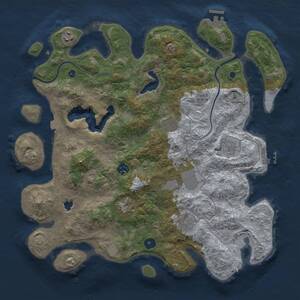 Thumbnail Rust Map: Procedural Map, Size: 4000, Seed: 368682715, 14 Monuments