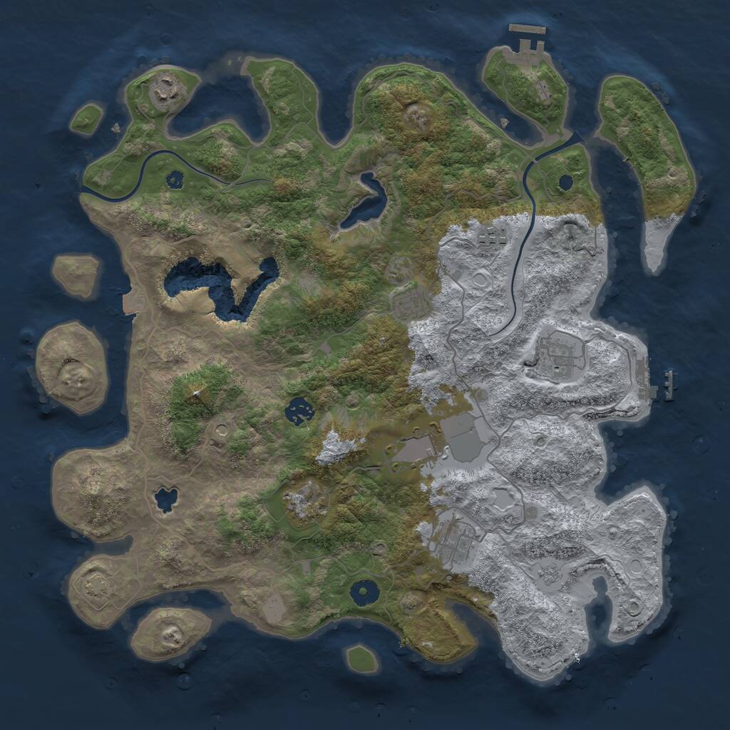 Rust Map: Procedural Map, Size: 4000, Seed: 368682715, 14 Monuments