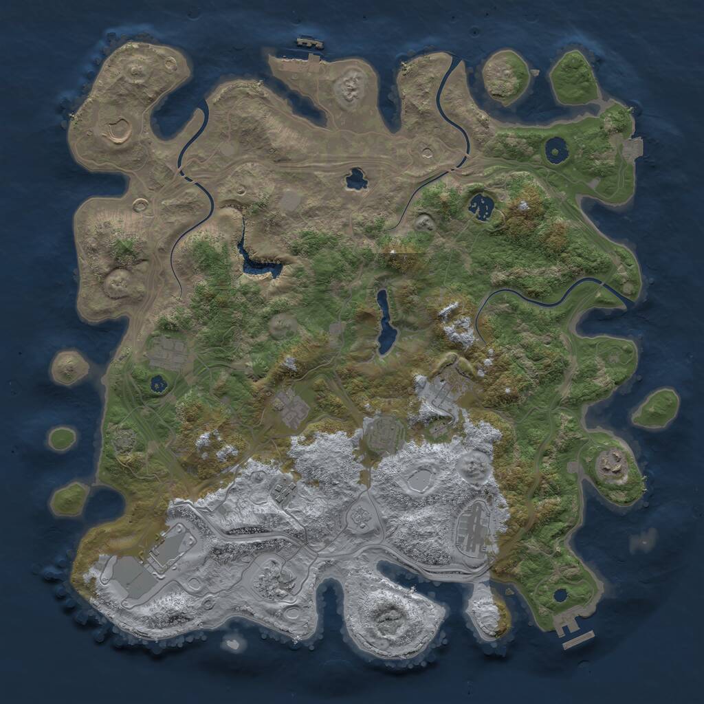 Rust Map: Procedural Map, Size: 4250, Seed: 840176092, 17 Monuments