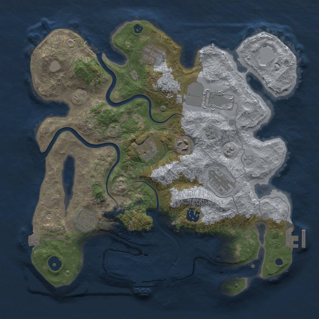 Rust Map: Procedural Map, Size: 3500, Seed: 1732265557, 14 Monuments