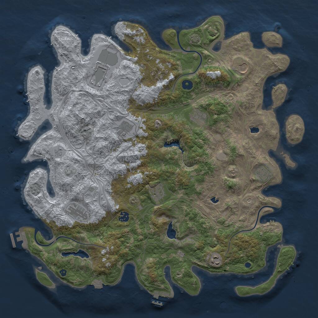 Rust Map: Procedural Map, Size: 4500, Seed: 1553444009, 17 Monuments