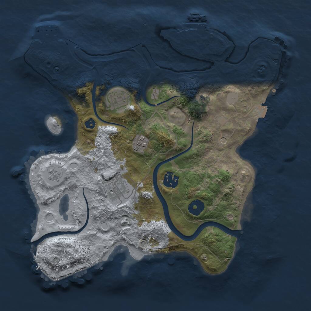 Rust Map: Procedural Map, Size: 3000, Seed: 85881, 9 Monuments