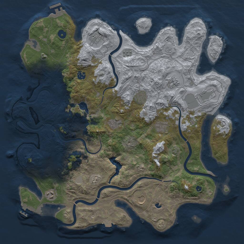 Rust Map: Procedural Map, Size: 4250, Seed: 181207495, 16 Monuments