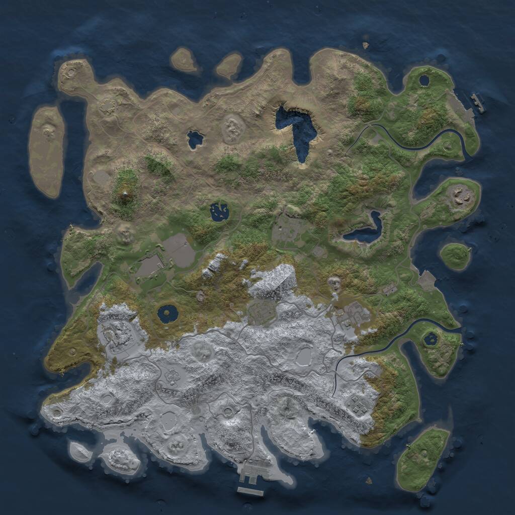 Rust Map: Procedural Map, Size: 4000, Seed: 1948752593, 14 Monuments