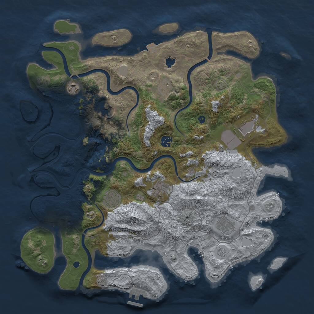 Rust Map: Procedural Map, Size: 4100, Seed: 492332, 14 Monuments