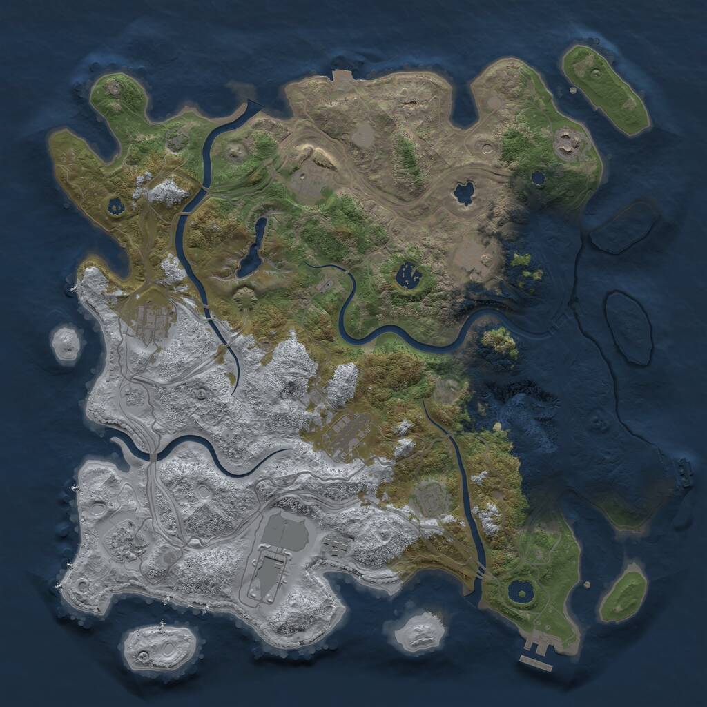 Rust Map: Procedural Map, Size: 4250, Seed: 7789, 16 Monuments