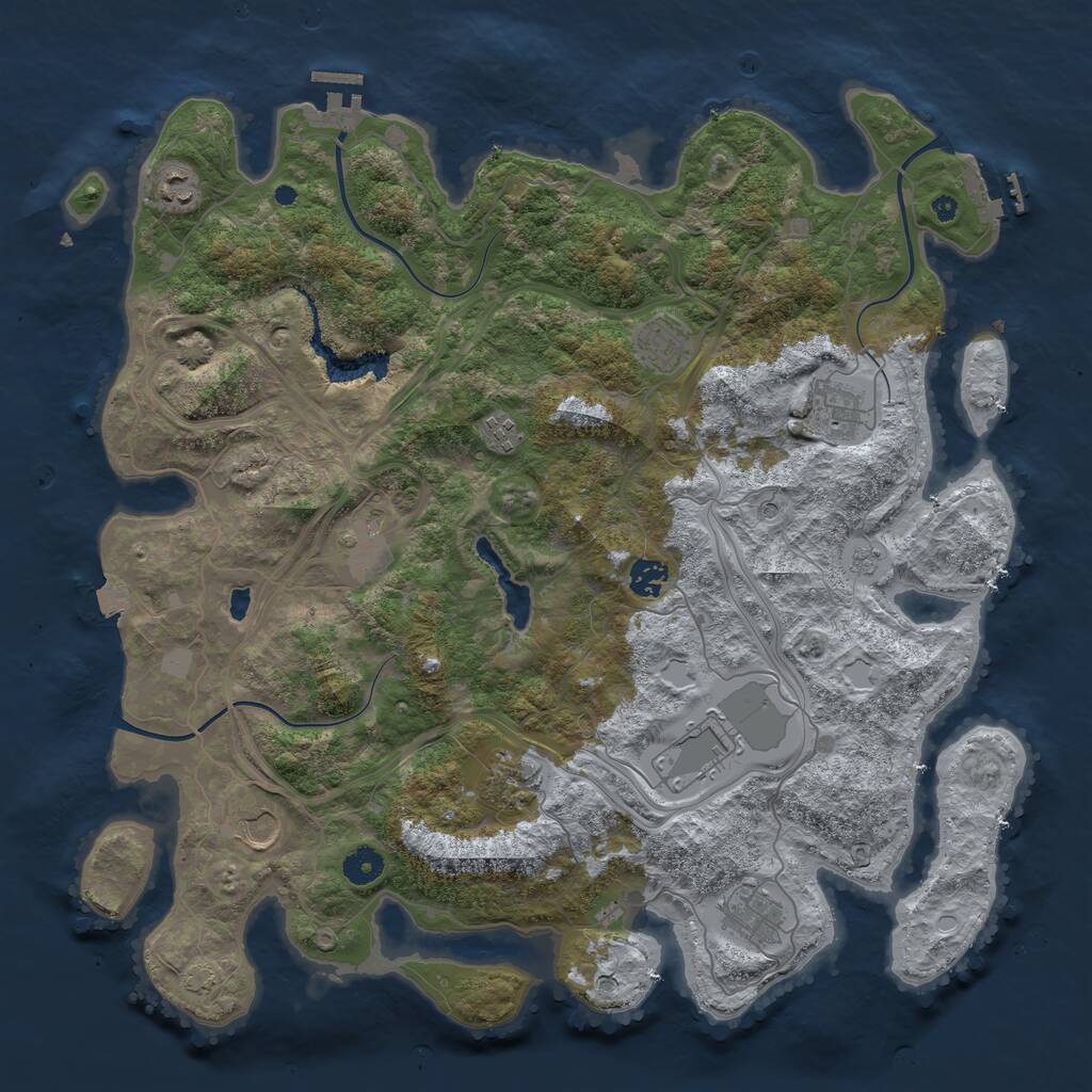 Rust Map: Procedural Map, Size: 4250, Seed: 467061340, 16 Monuments