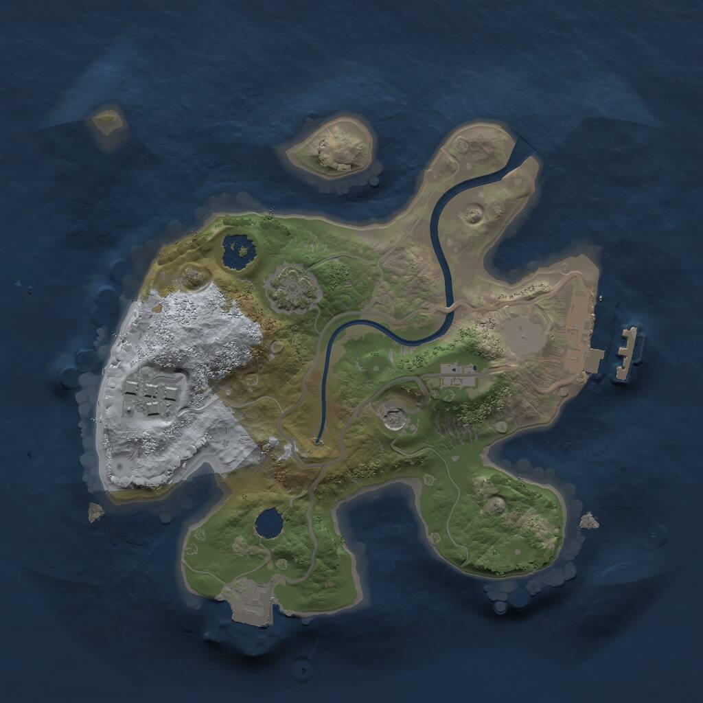 Rust Map: Procedural Map, Size: 2000, Seed: 1181310092, 5 Monuments