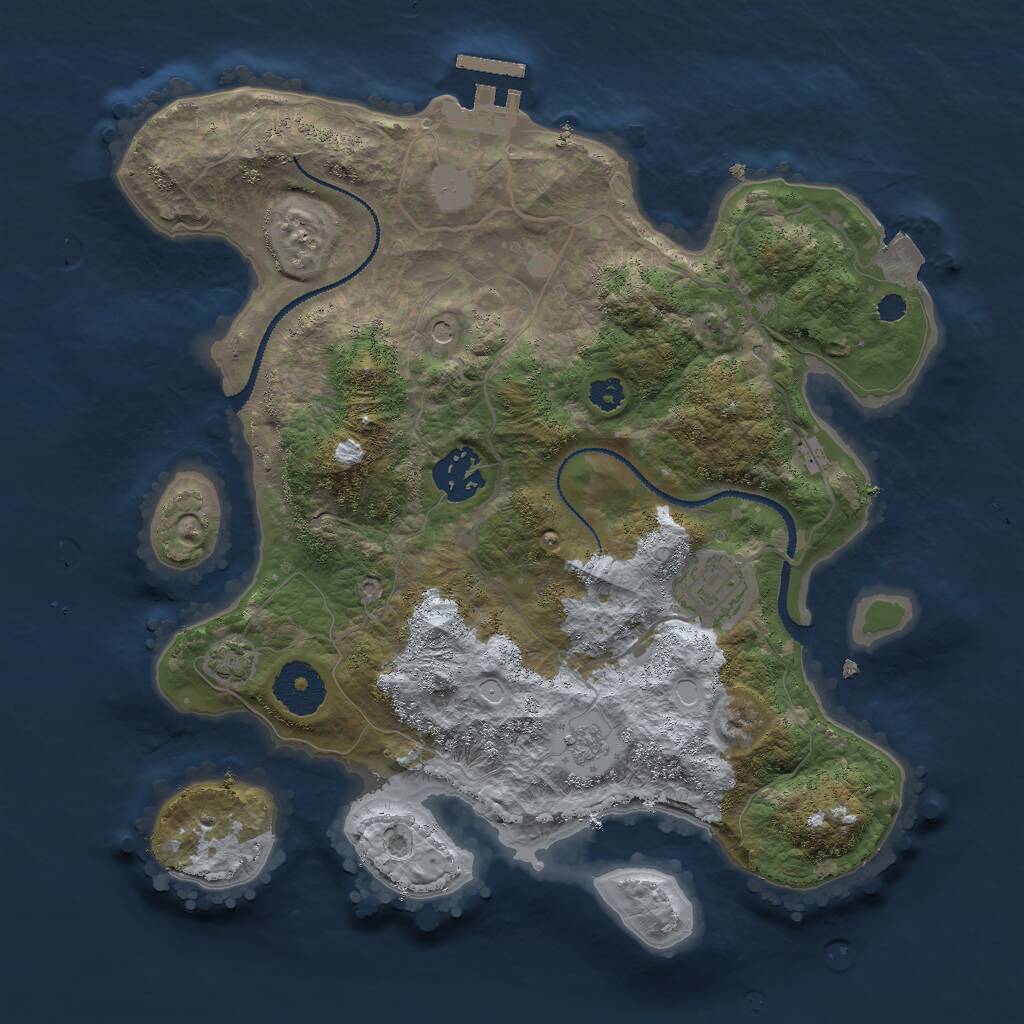 Rust Map: Procedural Map, Size: 3000, Seed: 27937, 7 Monuments