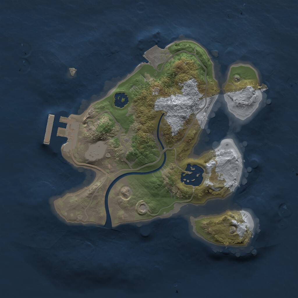 Rust Map: Procedural Map, Size: 2000, Seed: 681984856, 3 Monuments